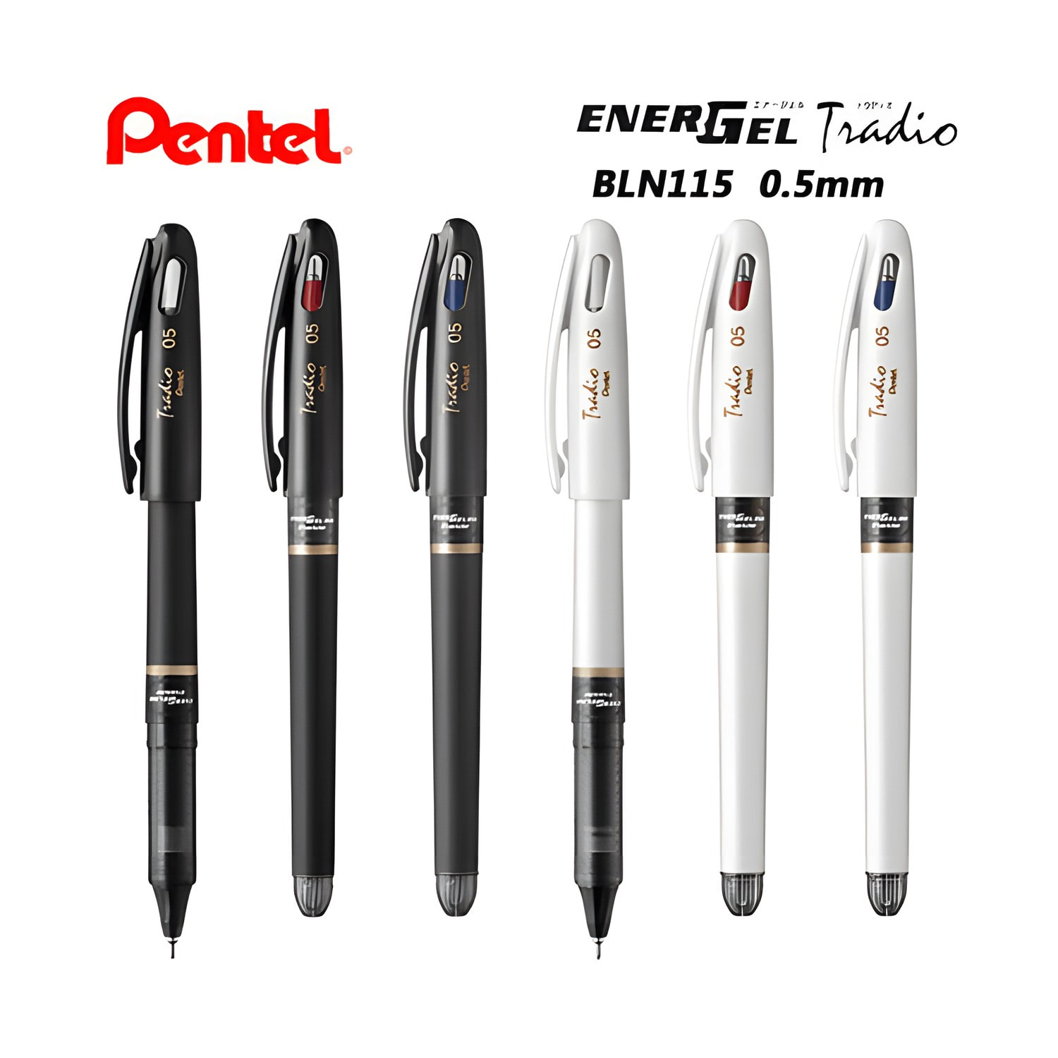 Pentel likit jel roller 0,5 mm iğne uçlu yedekli, kauçuk tutaçlı kalem