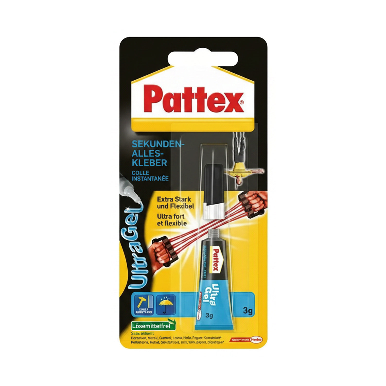 Pattex Yapıştırıcı Ultra Jel süper japon küçük tüp ve kutu görünümü