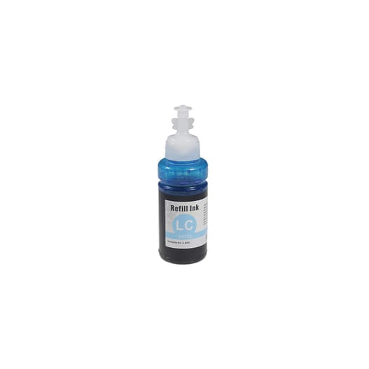 Epson T6735 C13T67354A karşılığı açık mavi light cyan muadil EcoTank mürekkep şişesi, altı renkli EcoTank