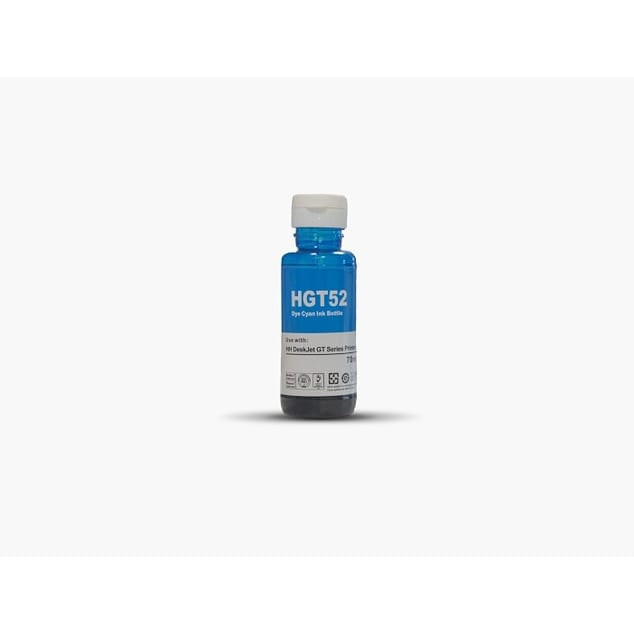 HP GT52XL M0H54AE karşılığı mavi cyan muadil mürekkep şişesi, 70 ml