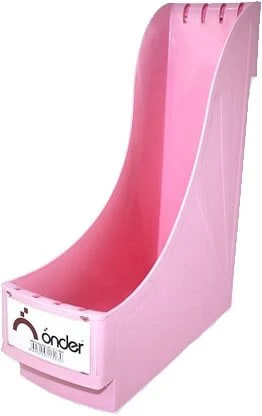 Önder PP enjeksiyon magazinlik pembe, içinde defterler duran renkli kutu