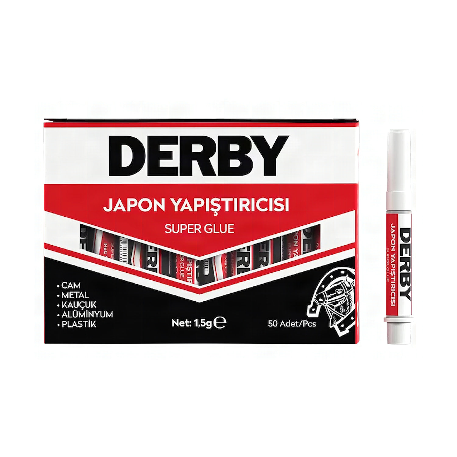 Derby 1,5 japon yapıştırıcı küçük tüp ve toplu düzen görünümü