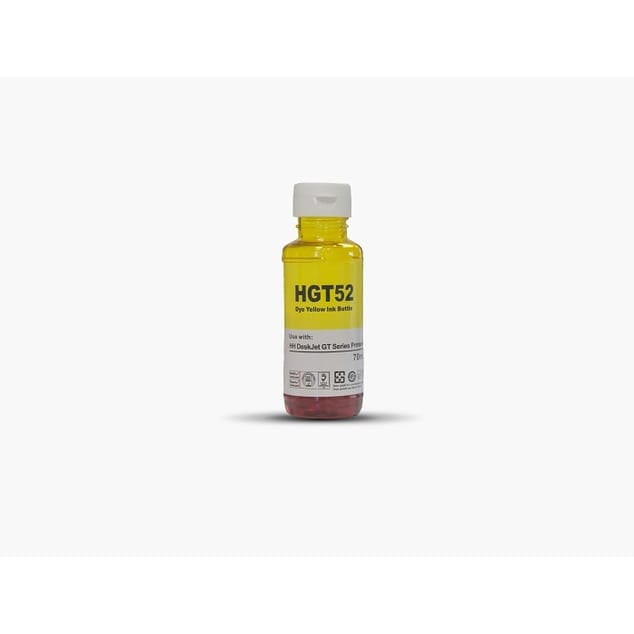 HP GT52XL M0H56AE karşılığı sarı yellow muadil mürekkep şişesi, 70 ml