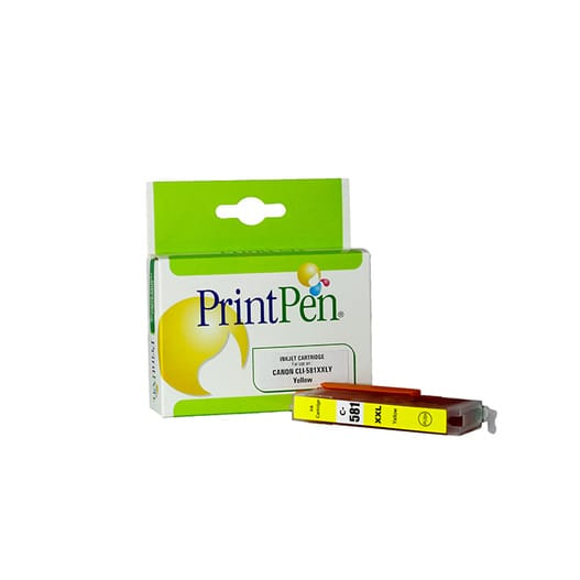 Canon CLI-581XXLY karşılığı ekstra yüksek kapasiteli sarı yellow muadil mürekkep kartuşu, 14,5 ml
