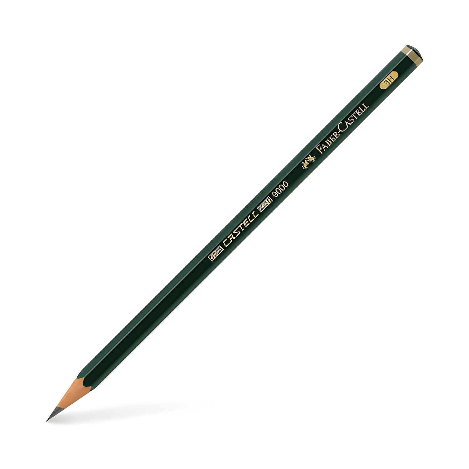 Faber 9000 dereceli kurşun kalem 3H, yeşil gövdeli açılmış kurşun kalem
