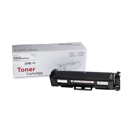 XBox HP CF411X 410X ve Canon CRG-046HC karşılığı yüksek kapasiteli mavi cyan muadil toner