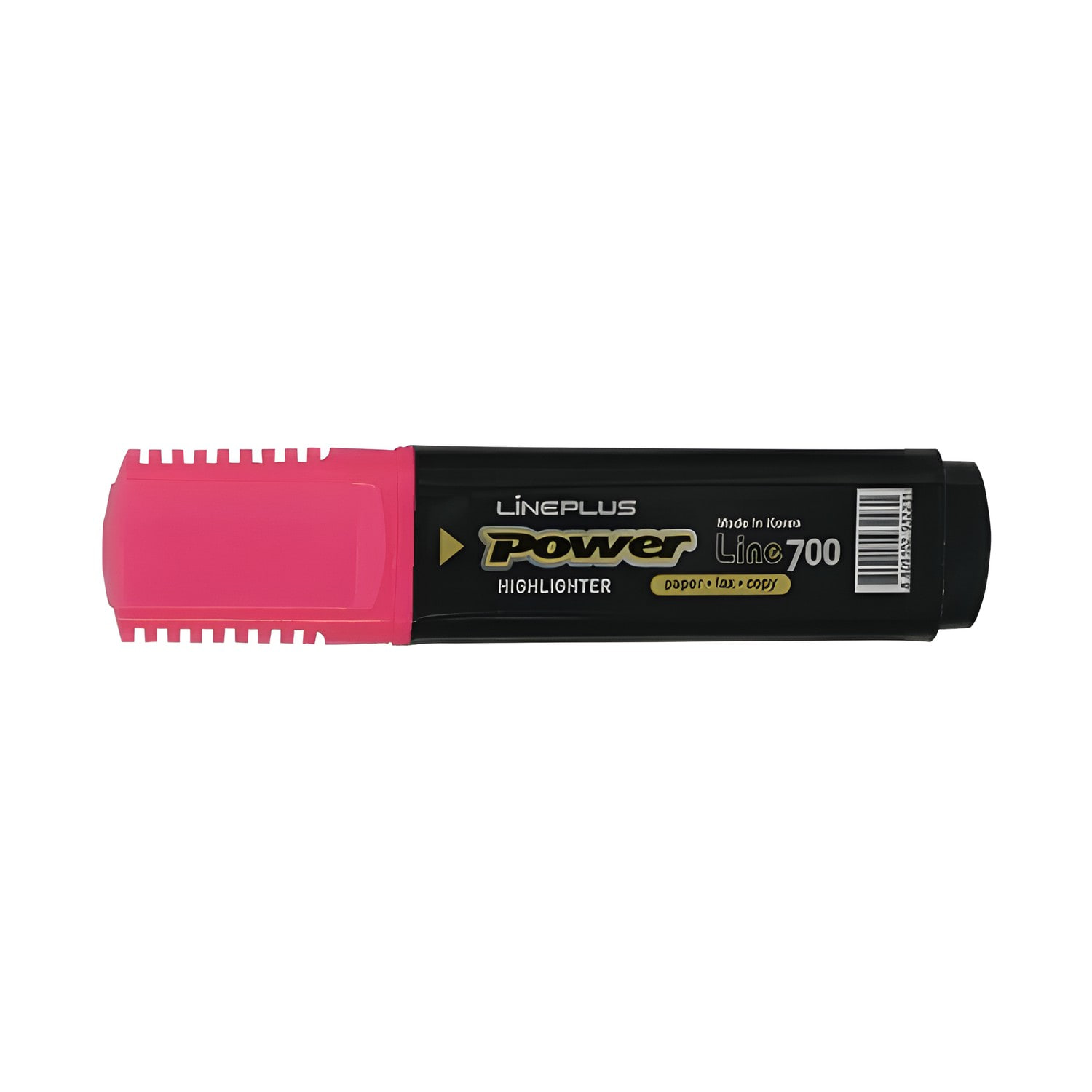 Lineplus Hi-700C fosforlu kalem pembe, pembe kapaklı kesik uçlu kalem
