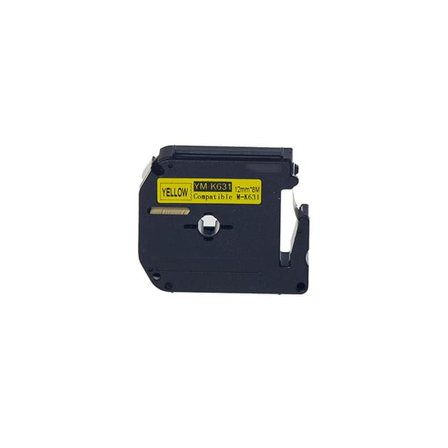 Brother P-Touch M12-K631 M-Tape sarı kâğıt etiket kaseti, 12 mm