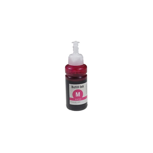 Epson T6733 C13T67334A karşılığı kırmızı magenta muadil EcoTank mürekkep şişesi, altı renkli EcoTank