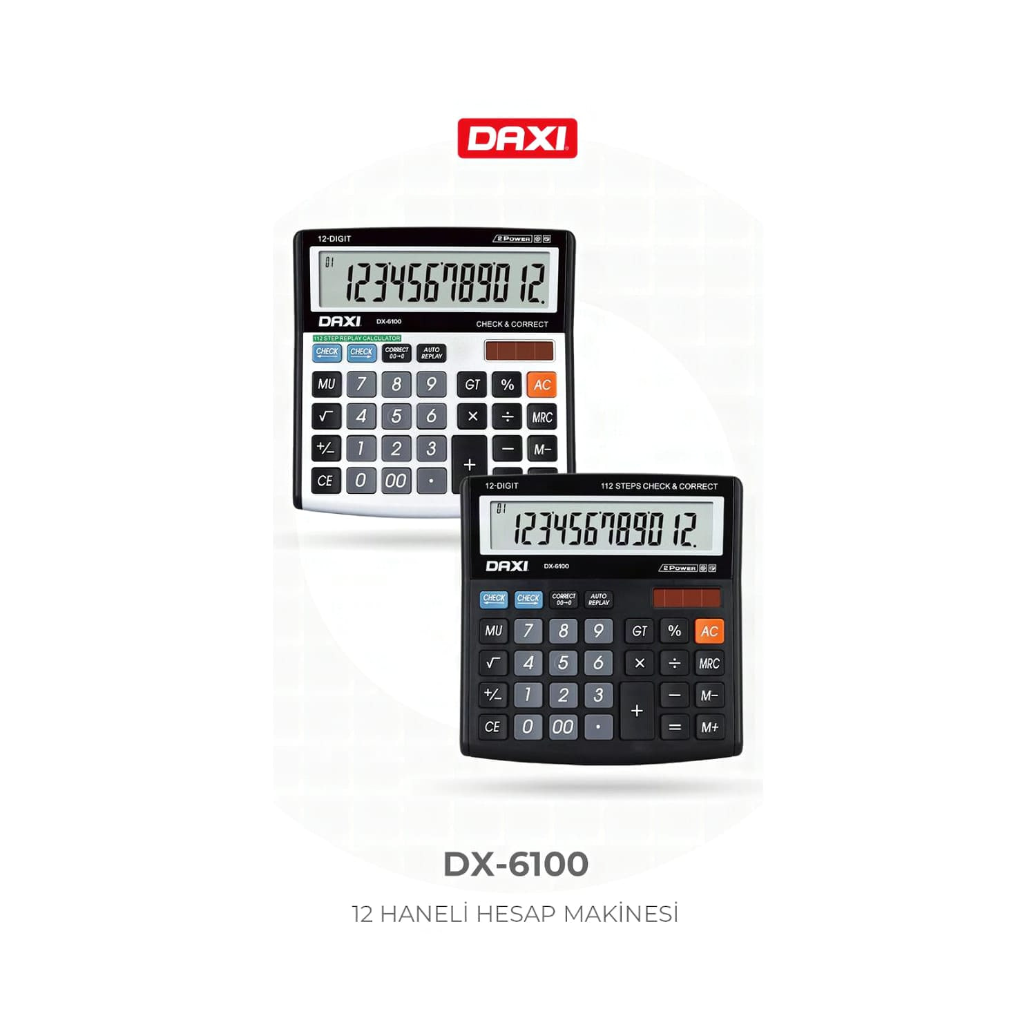 DX-6100 Daxi masaüstü hesap makinesi on iki haneli ekran görünümü